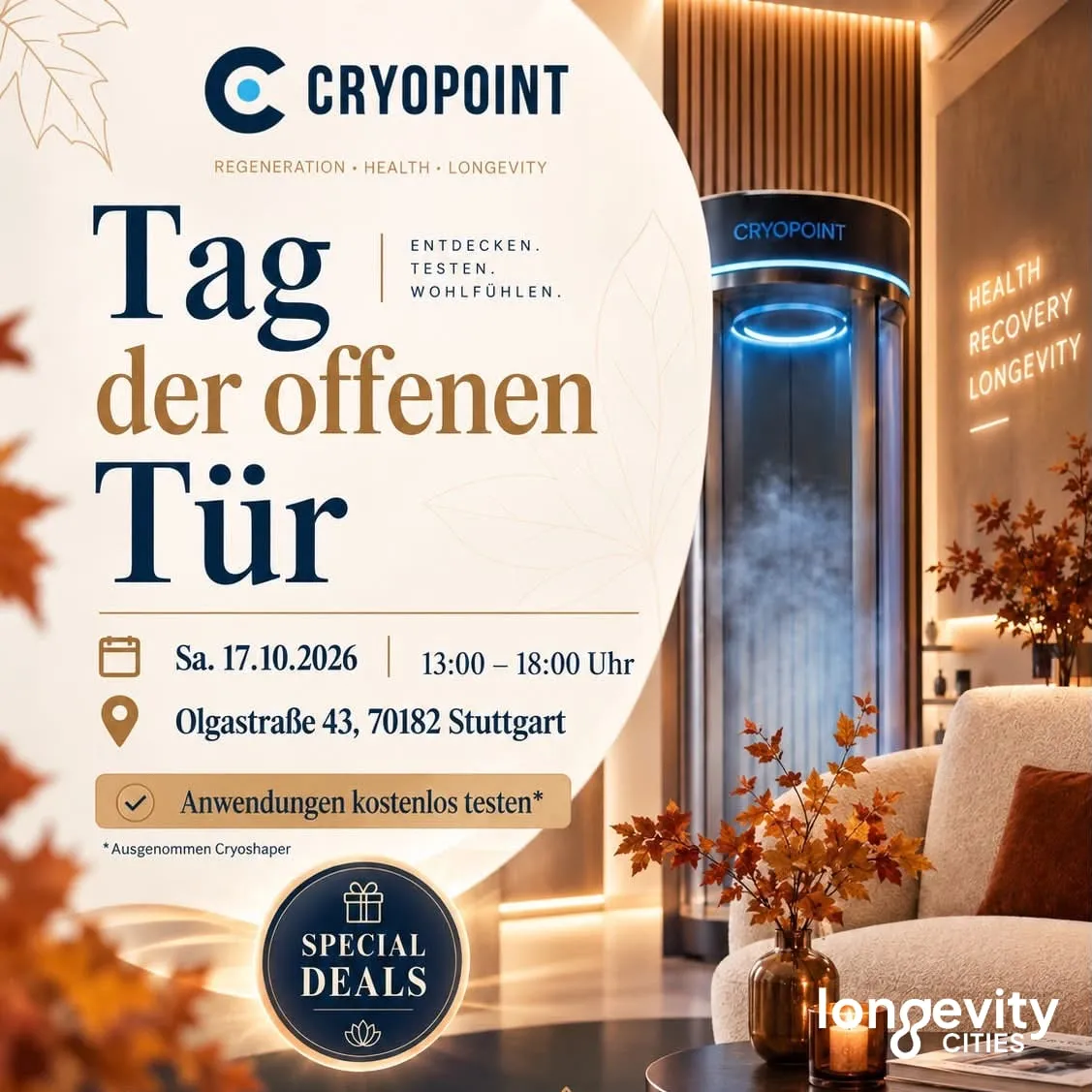 Tag der offenen Tür bei Cryopoint: Kälte, Regeneration, Longevity